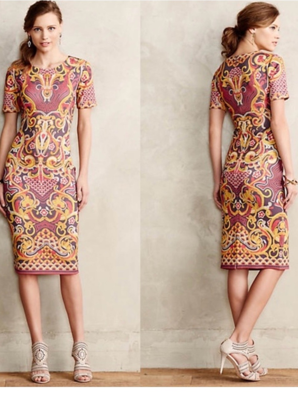 Anthropologie Pankaj & Nidhi Onida Pencil Dress Sz 4 6